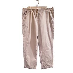L. L. Bean Stretch Cotton Cargo Chinos Stone Vintage Size 20 READ